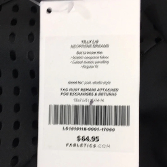 Fabletics Sweatshirt Womens XL Black Tilly Neoprene Dreams‎ Pullover - Picture 11 of 15
